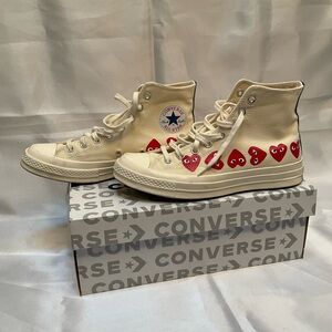 Converse Play Comme des Garçons High Top Sneakers Beige White